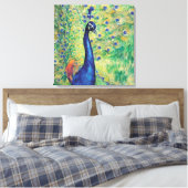 Peacock - Gewatteerd Canvas Afdruk (Insitu (Slaapkamer))