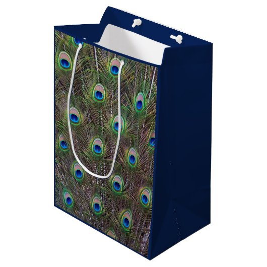 Peacock Gift Bag Medium Cadeauzakje (Voorkant Gekanteld)