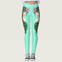 Peacock Girl Blauwgroen Athleisure Yoga Pants Legg
