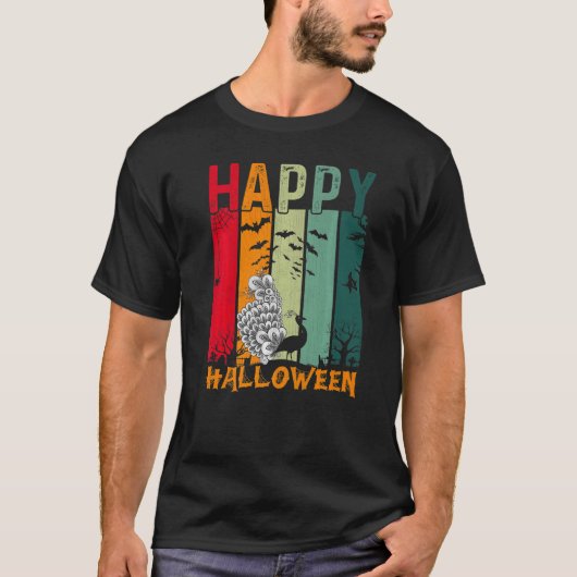 Peacock Girls boys Retro Style Halloween Dinner P T-shirt (Voorkant)