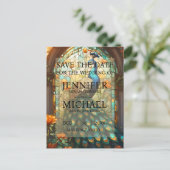 Peacock Glas in lood Bewaar de datumkaarten Briefkaart (Staand voorkant)