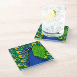 Peacock Glass Onderzetter
