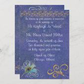 Peacock Glory Wedding Invitation Kaart (Voorkant / Achterkant)