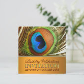 Peacock Goddess Verjaardagsfeest Uitnodigingen (Staand voorkant)