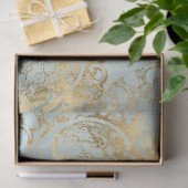 Peacock Gold en Dusty Blue Coordinate Decoupage Tissuepapier (Geschenk)