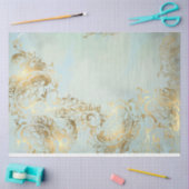 Peacock Gold en Dusty Blue Coordinate Decoupage Tissuepapier (Craft)