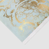 Peacock Gold en Dusty Blue Coordinate Decoupage Tissuepapier (Detail)