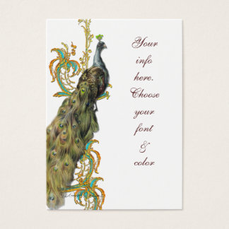 Peacock Gold Filigree Business/Table Place Card Visitekaartje
