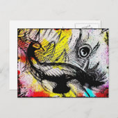 Peacock Graffiti Briefkaart (Voorkant / Achterkant)