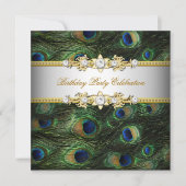 Peacock Green Blue White Elegant Kaart (Voorkant)