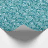 Peacock Green en White  Paisley Cadeaupapier (Hoek)