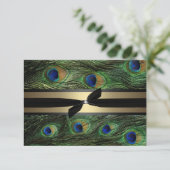 Peacock Green & Gold Wedding RSVP (Staand voorkant)