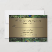 Peacock Green & Gold Wedding RSVP (Achterkant)