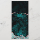 Peacock Green Roos Gold Agate Marble Wedding Menu (Achterkant)