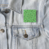 Peacock Green Vierkante Button 5,1 Cm (In situ)