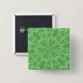Peacock Green Vierkante Button 5,1 Cm (Voorkant /achterkant)