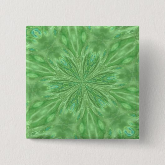 Peacock Green Vierkante Button 5,1 Cm (Voorkant)