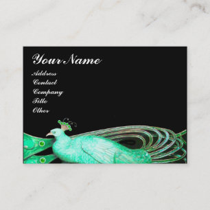 PEACOCK groen zwart Visitekaartje