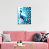 Peacock Harmonics – Premium Wrapped Canvas Afdruk (Insitu (Woonkamer))