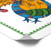 Peacock Harmony : Poster d'art de Madhubani (Coin)