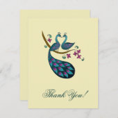 Peacock Hartelijk dank - ivoor Bedankkaart (Voorkant / Achterkant)