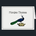 Peacock héraldique Vintage stylisé sur Couronne C<br><div class="desc">Peacock héraldique vintage sur une couronne Invitations personnalisables et accessoires avec un dessin stylisé Vintage d'un paon sur une couronne. Vous pouvez facilement customiser ces produits en ajoutant des champs de texte, en supprimant des champs de texte existants, en modifiant des images de conception ou en ajoutant des images supplémentaires...</div>