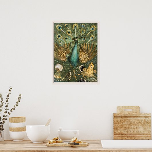 Peacock Illustration Poster (Keuken)