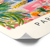 Peacock in bad Art Print, roze Maximalist Deco Poster (Hoek)