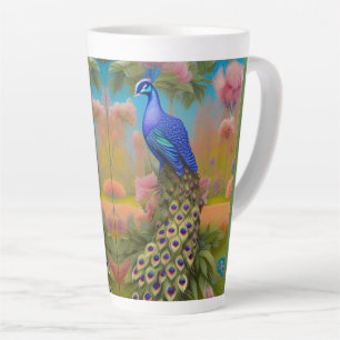 Peacock in de tuin latte mok