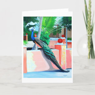 Peacock in het Hood-Wenskaart Kaart