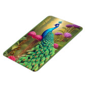 Peacock in het roze tuinbos magneet (Linkerzijde)