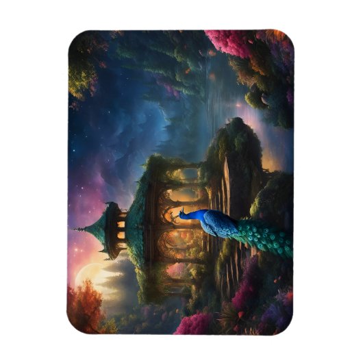 Peacock in het tuintuinhuisje magneet (Verticaal)
