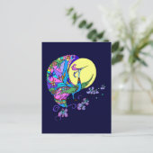 Peacock in Moonlight Briefkaart (Staand voorkant)