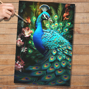 Peacock in tapijt 2 Decoupage papier
