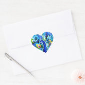 Peacock in voltallige bloom hart sticker (Envelop)