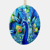 Peacock in voltallige bloom keramisch ornament (Rechts)