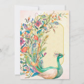 Peacock Indian Hindu bruiloft nodigt details uit R Kaart (Achterkant)