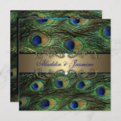 Peacock Indian Wedding Kaart (Voorkant / Achterkant)