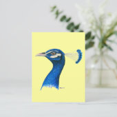 Peacock:  Indianblauw Briefkaart (Staand voorkant)