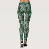 Peacock Indonésien Plumes Carrelage Motif Legging (Dos)