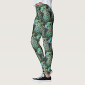 Peacock Indonésien Plumes Carrelage Motif Legging (Gauche)