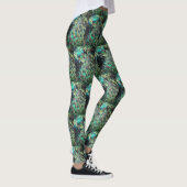 Peacock Indonésien Plumes Carrelage Motif Legging (Droite)