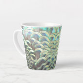 Peacock indonésien Plumes Latte Mug (Angle gauche)