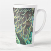Peacock indonésien Plumes Motif Latte Mug (Droite)