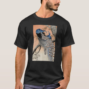 Peacock Japans Ukiyo e Koson vogelverschrikking T-shirt