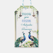 Peacock jasmijn Indiase bruiloft sjabloon gunst ca Cadeaulabel (Voorkant)