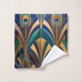 Peacock Jewel Tone Art Deco Feather (Gant de toilette)