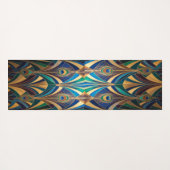 Peacock Jewel Tone Art Deco Feather Yogamat (Achterkant (horizontaal))