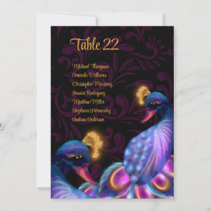 Peacock Jewel Tones Bruiloft Bloemen zitkaarten Kaart