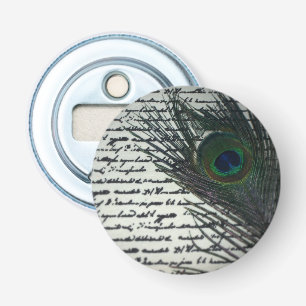 Peacock Journal Button Flesopener